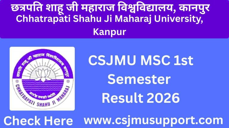 CSJMU MSC 1st Semester Result