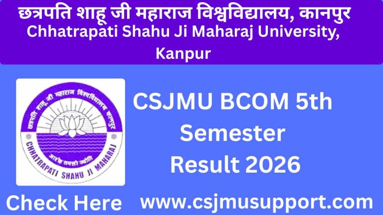 CSJMU BCOM 5th Semester Result