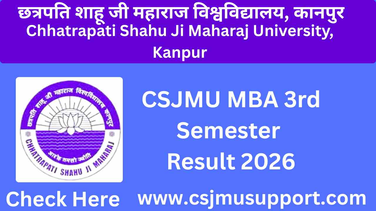 CSJMU MBA 3rd Semester Result