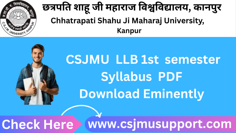 CSJMU LLB 1st Semester Syllabus PDF Download Eminently