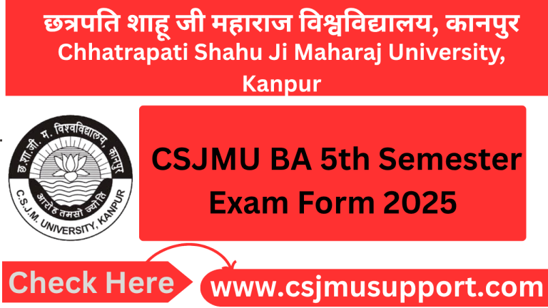 CSJMU BA 5th Semester Exam Form