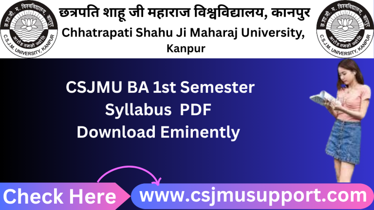 CSJMU BA 1st Semester Syllabus PDF Download Eminently