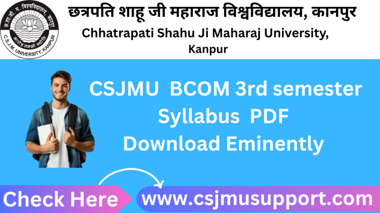 CSJMU BCOM 3rd Semester Syllabus PDF Download Eminently