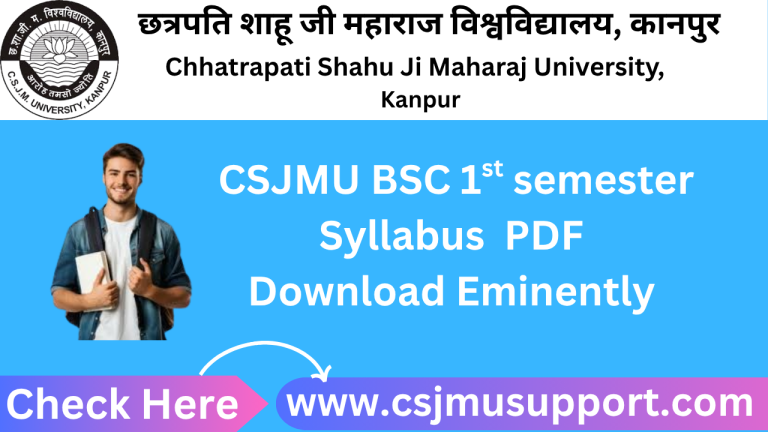 CSJMU BSC 1st Semester Syllabus PDF Download Eminently