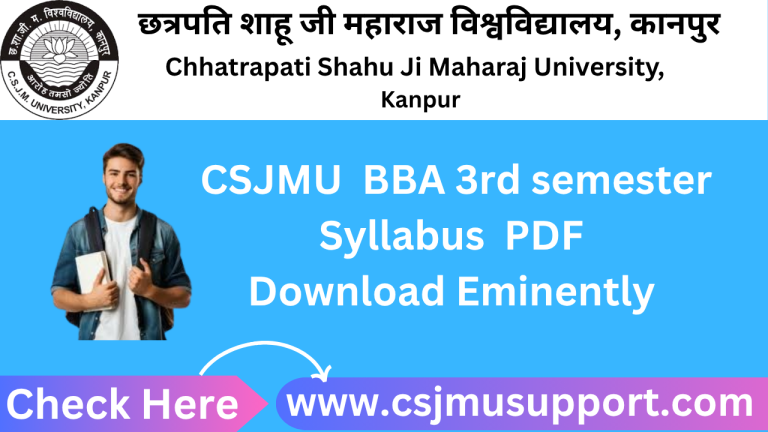 CSJMU BBA 3rd Semester Syllabus PDF Download Eminently