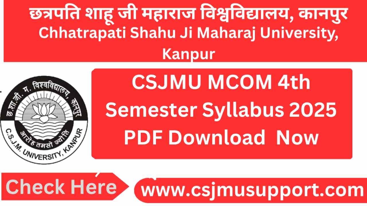 CSJMU MCOM 4th Semester Syllabus PDF Download Now