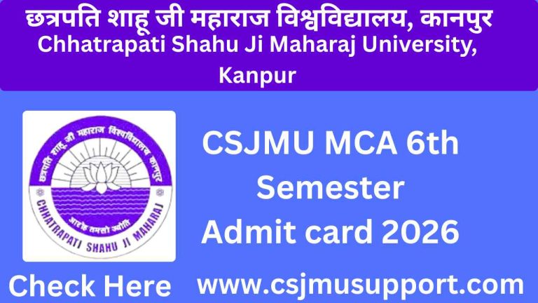 CSJMU MCA 5th Semester Admit card