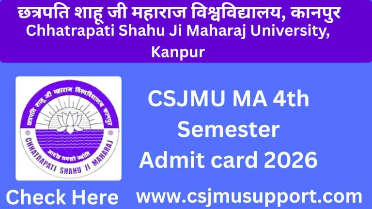 CSJMU MA 4th Semester Admit card