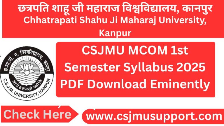 CSJMU MCOM 1st Semester Syllabus PDF Download Eminently