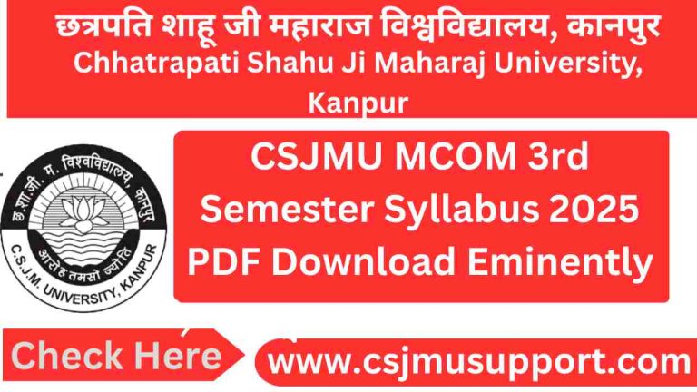CSJMU MCOM 3rd Semester Syllabus PDF Download Eminently
