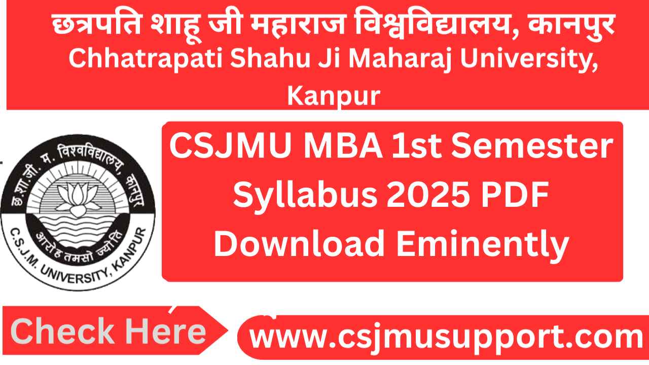 CSJMU MBA 1st Semester Syllabus PDF Download Eminently