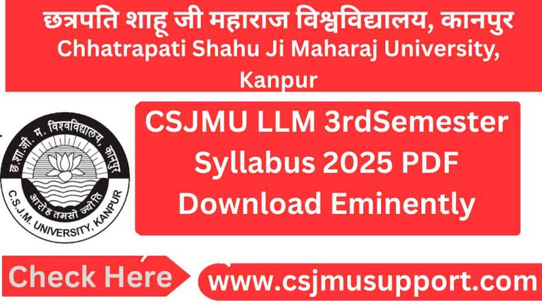 CSJMU LLM 3rd Semester Syllabus PDF Download Now
