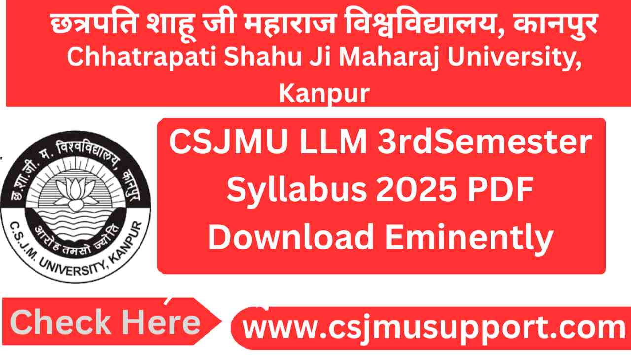 CSJMU LLM 3rd Semester Syllabus PDF Download Now