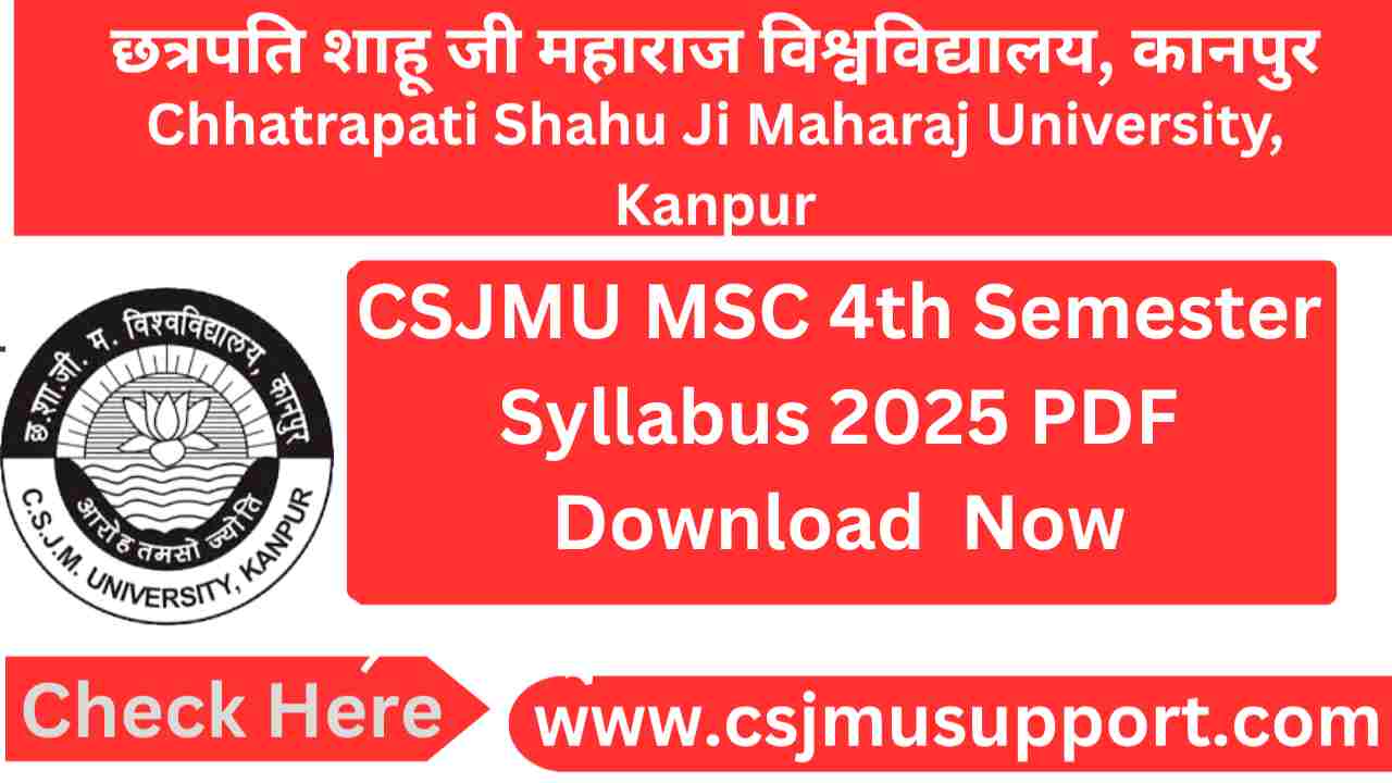 CSJMU MSC 4th Semester Syllabus PDF Download Now
